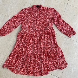 Jcrew summer red print dress